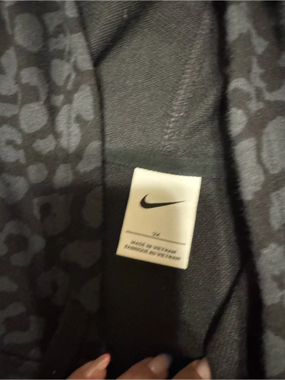 Nike Women's Black & Dark Gray Leopard Hoodie